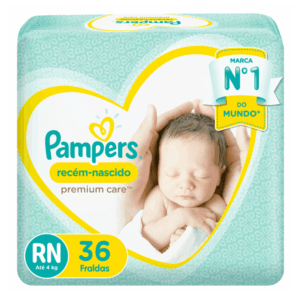 Fraldas Pampers Premium Care Recém-Nascido RN 36 Unidades