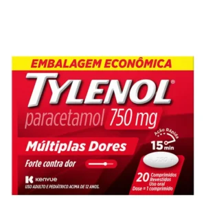 Analgésico e Antitérmico Tylenol 750mg 20 Comprimidos