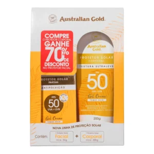 Kit Protetor Solar Corporal Australian Gold FPS50 200g + Protetor Solar Facial FPS50 50g